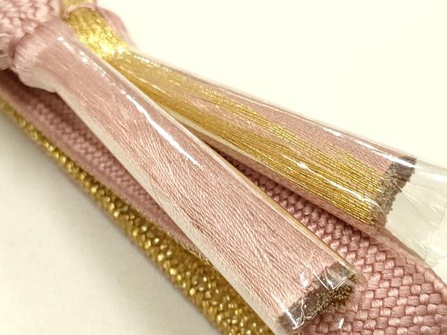 平和屋着物●和装小物 帯締め・帯揚げセット 高麗組 綾出し 暈し染め 金糸 金彩 逸品 未使用品あり AABH6675ay
