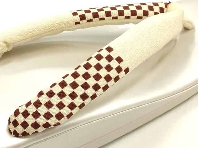 平和屋着物●和装小物 和装草履 市松模様 逸品 AABH6695ay