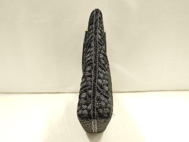 平和屋着物▼和装小物 和装バッグ ハンドバッグ ビーズ 花柄 銀糸 逸品 AABH6718ay