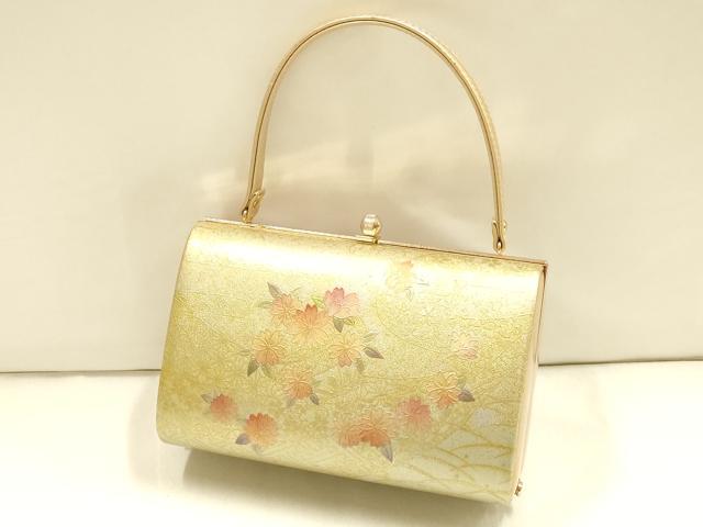 平和屋着物▼和装小物 和装バッグ 金鷲本舗 東京謹製 キンワシ印 ハンドバッグ 花柄 逸品 AABH6723ay