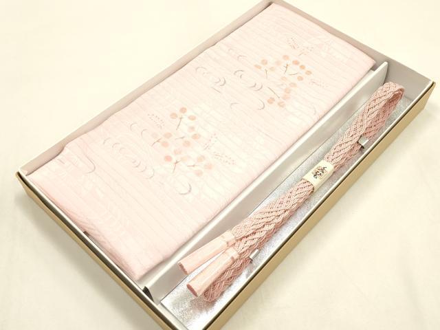 平和屋着物*夏物 和装小物 帯締め・帯揚げセット 流水枝花文 レース組 平組 正絹 逸品 未使用 AABH6731ay