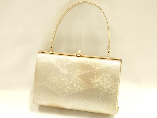 平和屋着物●和装小物 和装バッグ ハンドバッグ 金糸 逸品 AABH6743ay