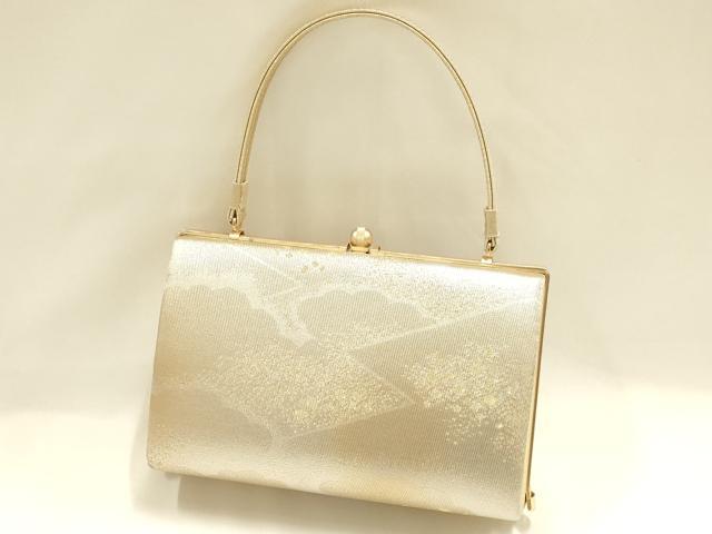 平和屋着物●和装小物 和装バッグ ハンドバッグ 金糸 逸品 AABH6743ay
