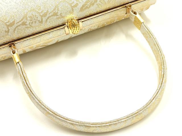 平和屋着物●和装小物 和装バッグ ハンドバッグ 草花文 金銀糸 帯地使用 逸品 AABH6745ay
