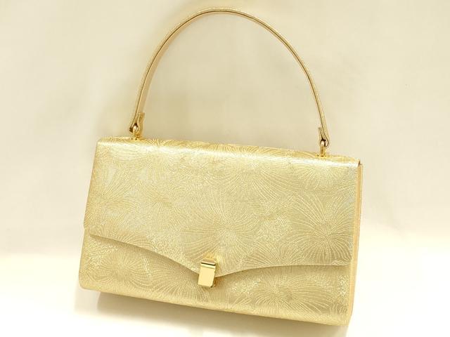 平和屋着物●和装小物 和装バッグ ハンドバッグ 花尽くし 金糸 逸品 AABH6746ay