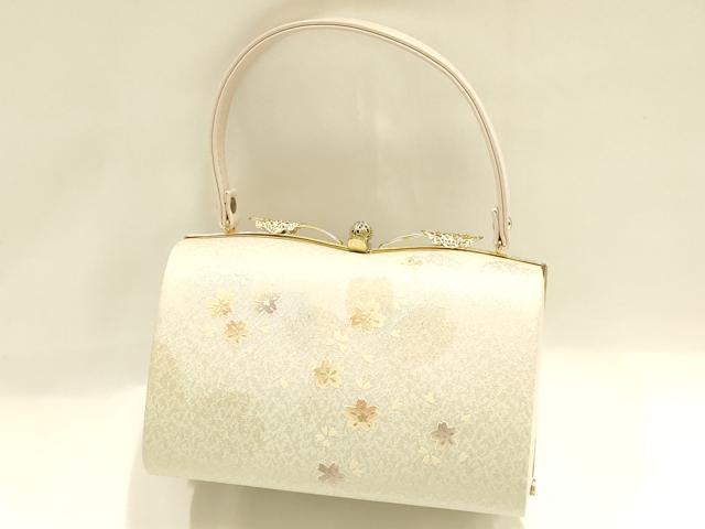 平和屋着物●和装小物 和装バッグ 金鷲本舗 東京謹製 キンワシ印 ハンドバッグ 花柄 金糸 金彩 暈し 逸品 AABH6749ay