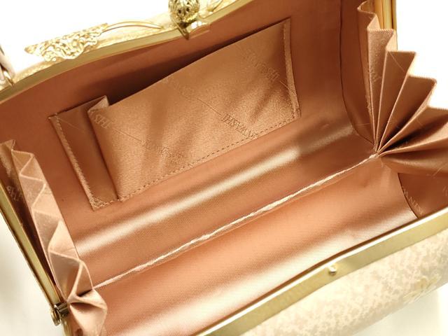 平和屋着物●和装小物 和装バッグ 金鷲本舗 東京謹製 キンワシ印 ハンドバッグ 花柄 金糸 金彩 暈し 逸品 AABH6749ay