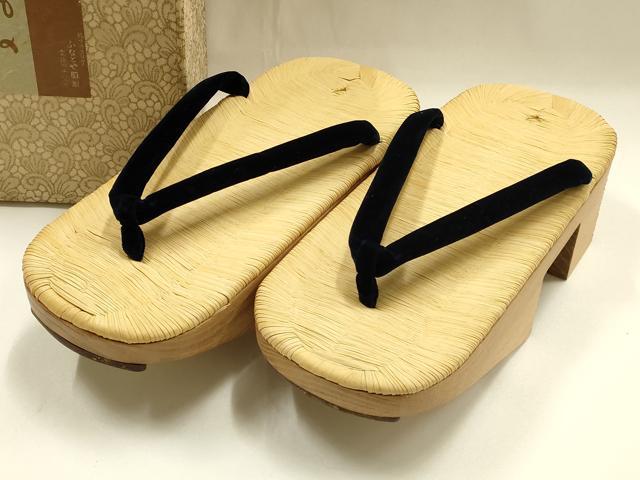 平和屋着物●男性 和装小物 下駄 畳表 逸品 未使用 AABH6766ay