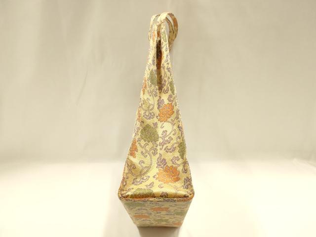 平和屋着物▼和装小物 和装バッグ ハンドバッグ トートバッグ 更紗花文 逸品 AABH6769ay
