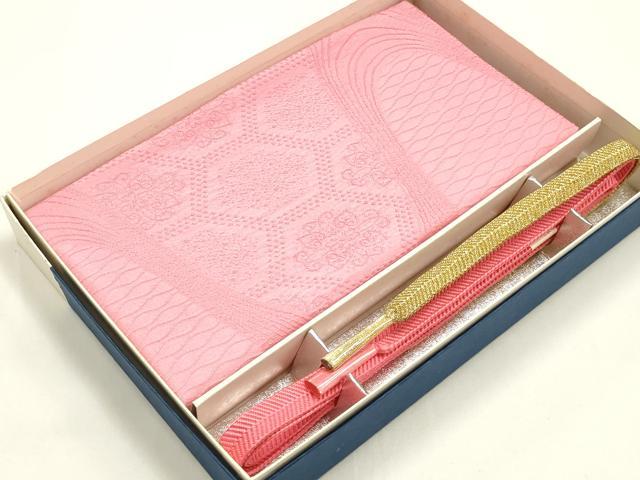 平和屋着物○和装小物 帯締め・帯揚げセット 笹浪組 吉祥花地紋 金糸