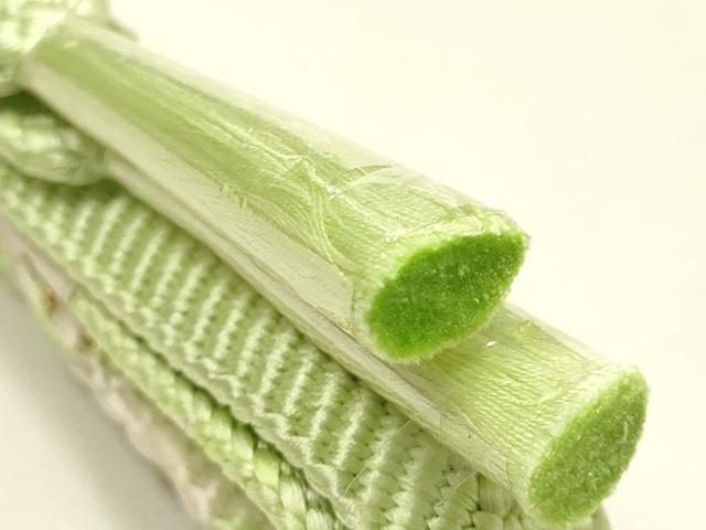 平和屋着物●和装小物 帯締め・帯揚げセット 笹浪組 柄絞り 蔦花文 金糸 逸品 未使用 AABH6788ay