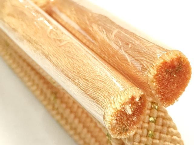 平和屋着物●和装小物 帯締め・帯揚げセット 破れ色紙花地紋 金糸 暈し 逸品 未使用 AABH6791ay