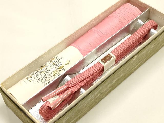 平和屋着物●和装小物 帯締め・帯揚げセット 亀甲繋ぎ地紋 丹後織 逸品 未使用 AABH6792ay