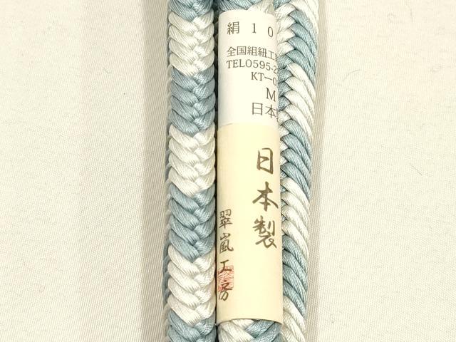 平和屋着物●和装小物 帯締め・帯揚げセット 翠嵐工房 奈良組 花唐草文 縫取ちりめん 正絹 逸品 未使用 AABH6794ay