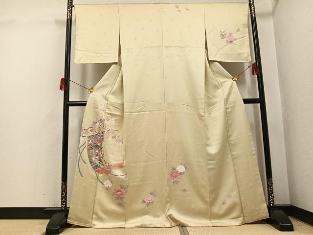 平和屋着物●訪問着 友禅 几帳花文 正絹 逸品 未使用 AABH6804ph