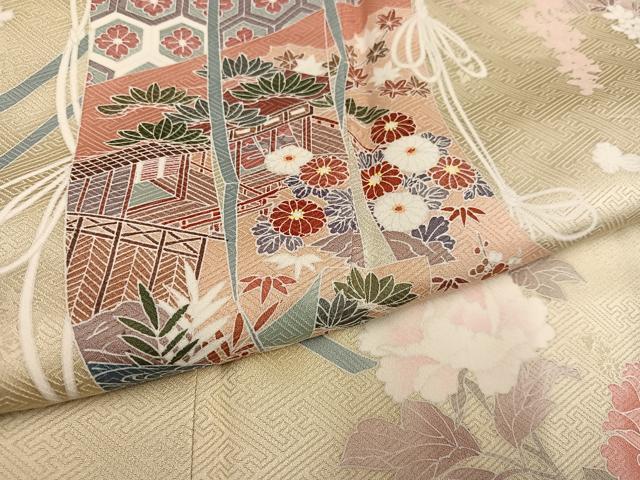 平和屋着物●訪問着 友禅 几帳花文 正絹 逸品 未使用 AABH6804ph