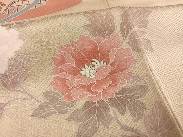 平和屋着物●訪問着 友禅 几帳花文 正絹 逸品 未使用 AABH6804ph