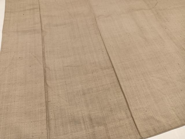 平和屋着物●結城紬 色無地 枯色 正絹 逸品 AABH6807ph