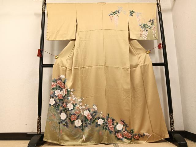 平和屋着物●訪問着 草花文 金彩 正絹 逸品 未使用 AABH6808ph