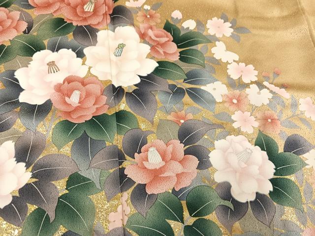 平和屋着物●訪問着 草花文 金彩 正絹 逸品 未使用 AABH6808ph