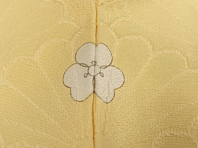 平和屋着物●上質な色無地 花青海波地紋 蜂蜜色 正絹 逸品 未使用 AABH6809ph
