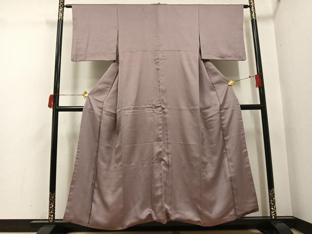 平和屋着物●上質な色無地 鳩羽鼠色 正絹 逸品 AABH6810ph