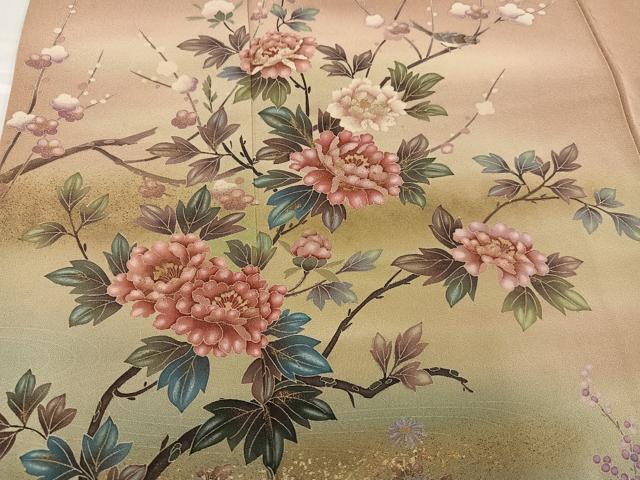 平和屋着物●訪問着 友禅 作家物 松華 花鳥文 暈し染め 金彩 正絹 逸品 AABH6816ph