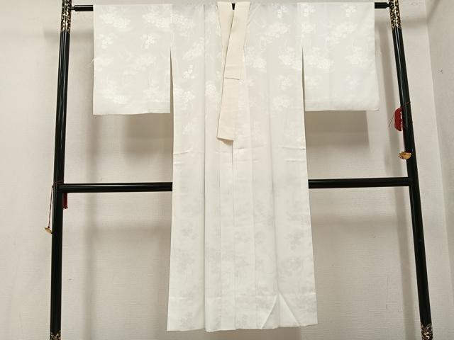 平和屋着物●長襦袢 無双仕立て 花地紋 正絹 逸品 AABH6830ph