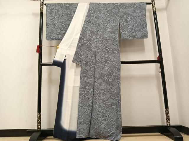 平和屋着物●上質な小紋 風景草木文 正絹 逸品 AABH6834ph