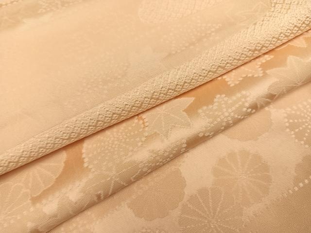 平和屋着物●上質な色無地 草花地紋 丁子色 正絹 逸品 AABH6840ph