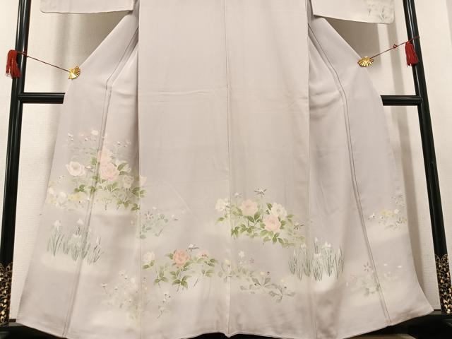 平和屋着物●訪問着 友禅 草花文 暈し染め 正絹 逸品 AABH6845ph