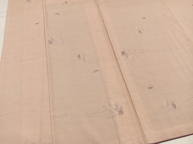 平和屋着物●上質な紬 花唐草文 正絹 逸品 AABH6869ph