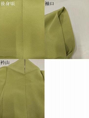平和屋着物●上質な色無地 抹茶色 正絹 逸品 AABH6872ph