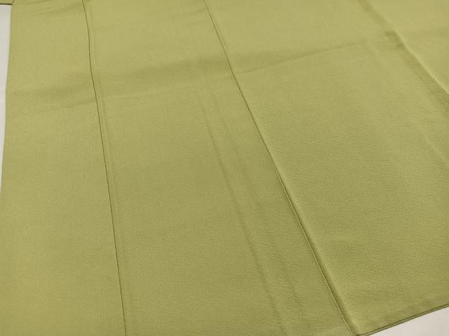 平和屋着物●上質な色無地 抹茶色 正絹 逸品 AABH6872ph