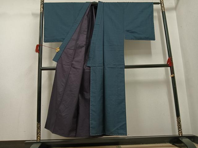 平和屋着物●男性 紬 アンサンブル 亀甲柄 正絹 逸品 未使用 AABH6882ph