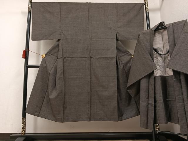 平和屋着物●男性 本場大島紬 アンサンブル 100亀甲 総詰め 正絹 逸品 AABH6885ph