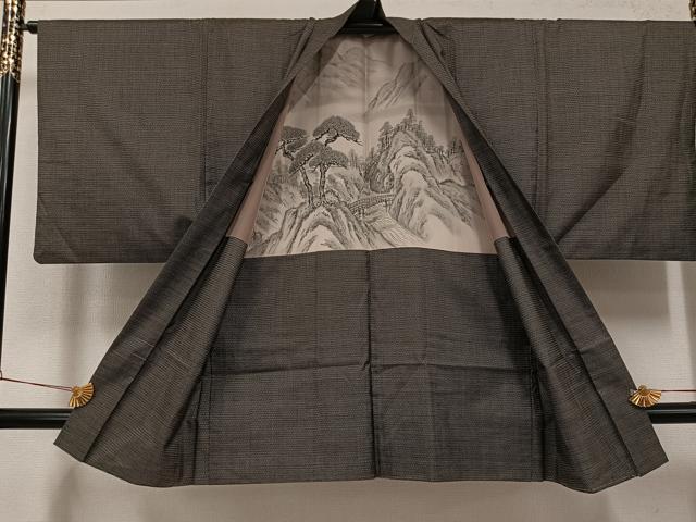 平和屋着物●男性 本場大島紬 アンサンブル 100亀甲 総詰め 正絹 逸品 AABH6885ph