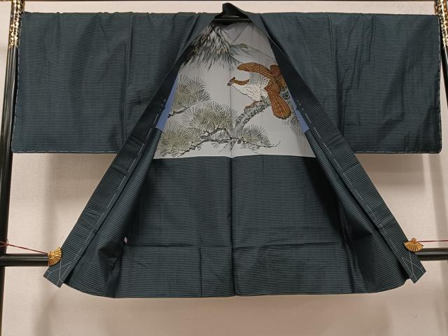 平和屋着物●男性 本場大島紬 アンサンブル さが美扱い 上村絹織物謹製 証紙付き 正絹 逸品 未使用 AABH6886ph