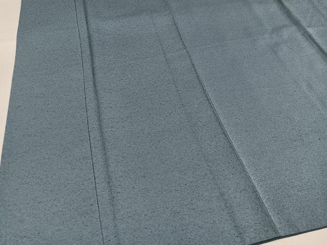 平和屋着物●上質な色無地 お召地 湊鼠色 正絹 逸品 AABH6887ph