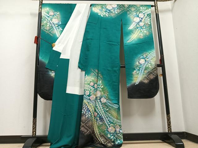 平和屋着物●豪華振袖 作家物 泰常 辻が花 絞り 暈し染め 銀通し地 正絹 逸品 AABH6896ph