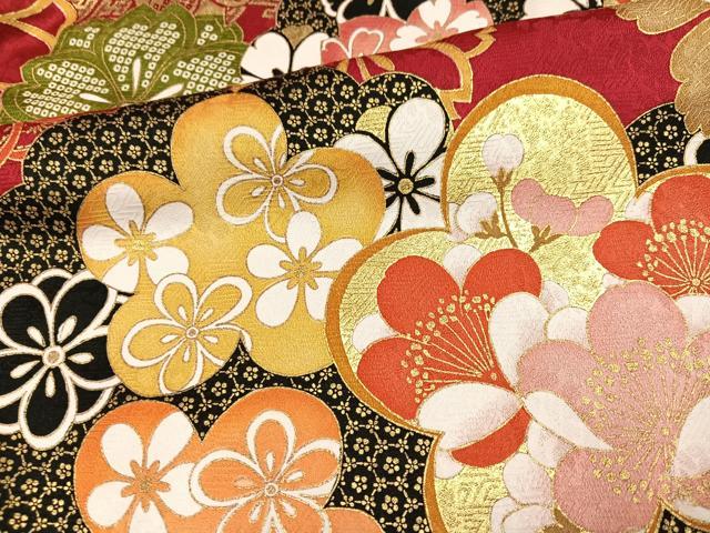平和屋着物●豪華振袖 駒刺繍 花尽くし 暈し染め 金彩 正絹 逸品 AABH6898ph