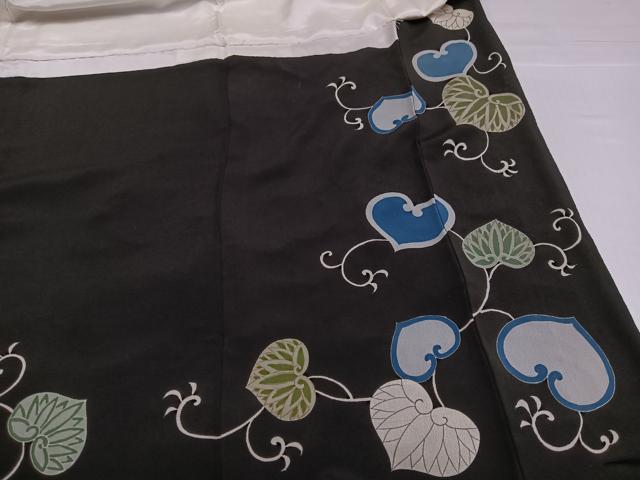 平和屋着物●豪華黒留袖 駒刺繍 葵 金彩 正絹 逸品 AABH6902ph
