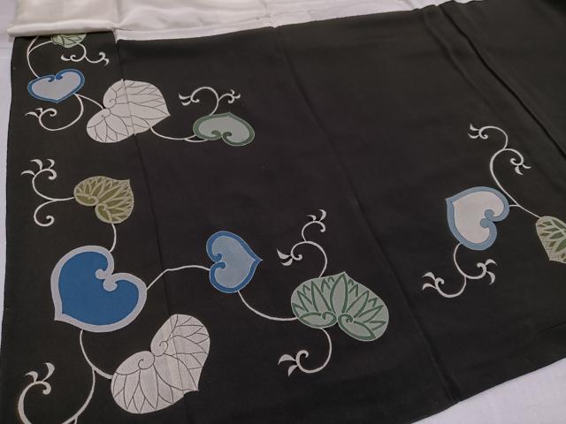 平和屋着物●豪華黒留袖 駒刺繍 葵 金彩 正絹 逸品 AABH6902ph
