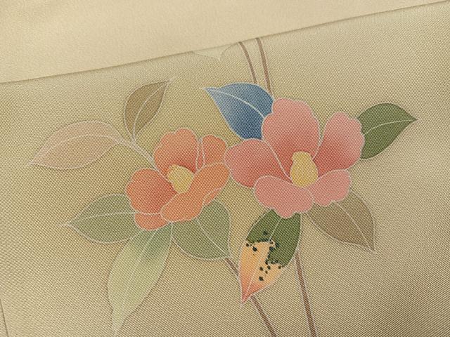 平和屋着物●訪問着 友禅 枝花文 暈し染め 正絹 逸品 未使用 AABH6904ph