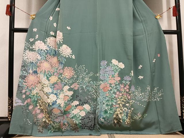 平和屋着物●本加賀友禅作家 杉浦伸 訪問着 草花文 正絹 逸品 未使用 AABH6905ph