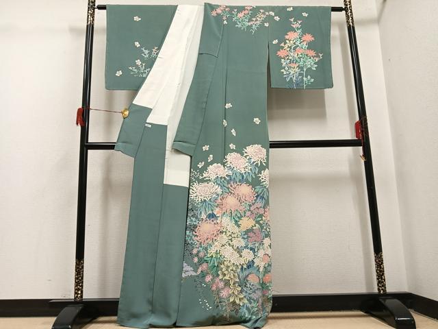 平和屋着物●本加賀友禅作家 杉浦伸 訪問着 草花文 正絹 逸品 未使用 AABH6905ph