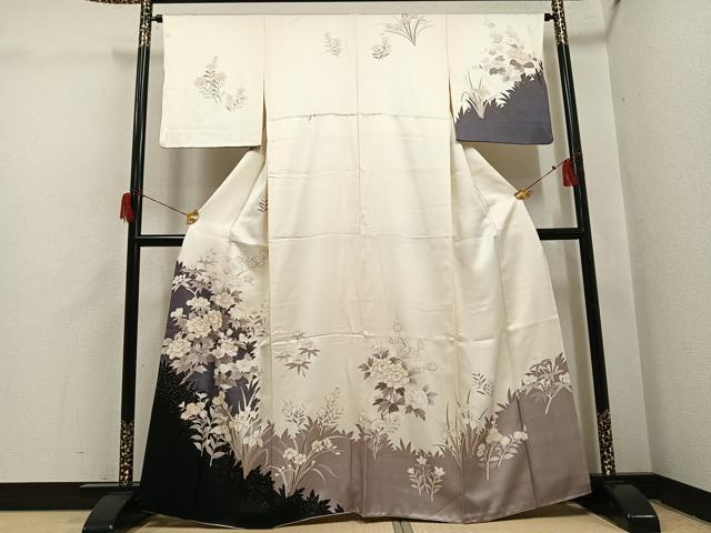平和屋着物●訪問着 草花文 金彩 正絹 逸品 AABH6906ph