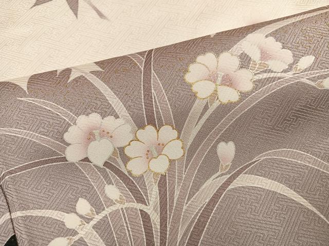 平和屋着物●訪問着 草花文 金彩 正絹 逸品 AABH6906ph