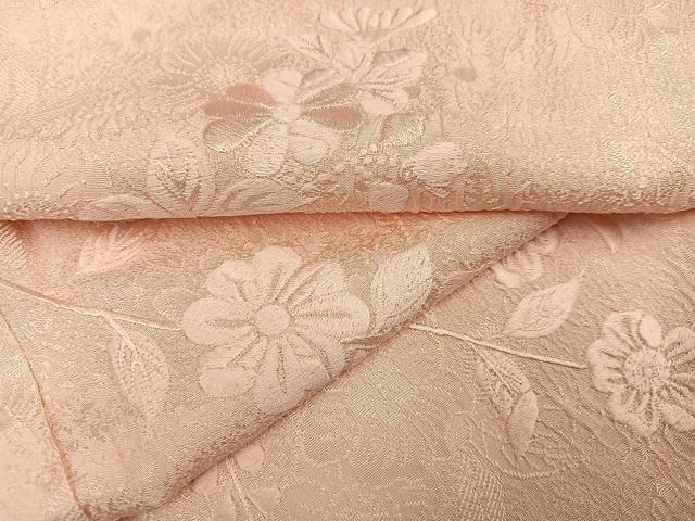 平和屋着物●無地絵羽訪問着 辻が花 刺繍 色無地 肌色 正絹 逸品 未使用 AABH6907ph