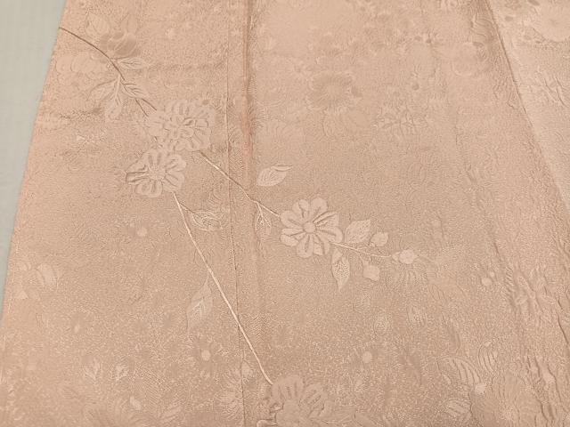 平和屋着物●無地絵羽訪問着 辻が花 刺繍 色無地 肌色 正絹 逸品 未使用 AABH6907ph